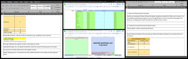 Developing Highest Good Eco-cooperative Solutions, One Community Weekly Progress Update #605, Recipe Build Out Tool, home page mockups, food self-sufficiency plan, food resource accuracy, Google Docs updates, master menu template, user-friendly tutorial, adaptable dietary tutorial, gap identification, resource backup.