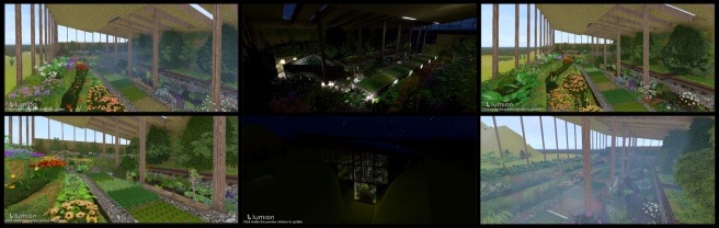 Developing Highest Good Eco-cooperative Solutions, One Community Weekly Progress Update #605, plant materials, structural materials, ground cover, natural appearance, cloud forest design, lighting integration, atmospheric enhancement, fog effects, landscape refinement, natural element alignment.