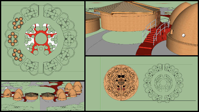 Earthbag Village, Designing Global-Sustainability Systems, One Community Weekly Progress Update #607, EarthBag Village base drawings, drawing set readability, EarthBag Village publication, ramp curvature redesign, 3D ramp modeling, service ramp optimization, project documentation clarity, updated EarthBag Village layers, functional EarthBag Village design, accessible ramp design