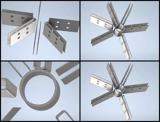 Duplicable City Center, Cooperatively Building a World that Works for Everyone, One Community Weekly Progress Update #610, Row 6 hub connector design, angle alignment process, middle ring integration, side strut alignment, hub connector design adjustments, middle ring angle alignment, side strut design progress, Row 6 structural components, hub connector alignment issues, ongoing design refinement