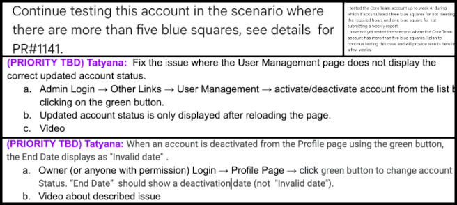 Highest Good Network, Designing Global-Sustainability Systems, One Community Weekly Progress Update #607, PR testing, email notifications, WBS table UI, team management, report loading time, account deactivation, user-centric solutions