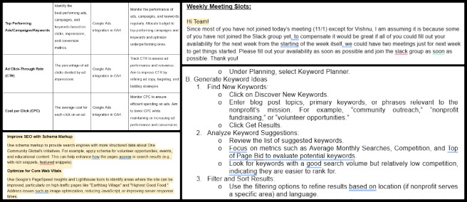 Highest Good Society, Designing Global-Sustainability Systems, One Community Weekly Progress Update #607, KPI prioritization, web analytics, dashboard development, team meeting leadership, URL tracking, Skye team summary, blog organization.