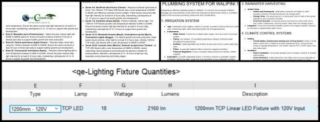 Aquapini and Walipini, Ongoing Path to Making No-Impact Living Mainstream, One Community Weekly Progress Update #609, Greenhouse Lighting Specifications, High-Altitude Lighting Adjustments, Greenhouse Plant Lighting Requirements, Solar Radiation and Temperature Variations, High-Altitude Lighting Schedule, Walipini 1 Plumbing Needs, Greenhouse Water Supply Systems, Walipini Drainage Systems, Irrigation Systems for Plant Growth, Optimal Facility Operations for Walipini.
