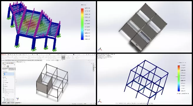 Vermiculture Toilet, Cooperatively Building a World that Works for Everyone, One Community Weekly Progress Update #610, roof joist design optimization, deflection reduction testing, structural adjustments for roof joist, vermiculture toilet design progress, assembly model for structural gap minimization, finite element analysis for assembly performance, simulation results for roof deflection, structural performance evaluation, operational reliability in vermiculture design, roof joist and vermiculture assembly refinements.