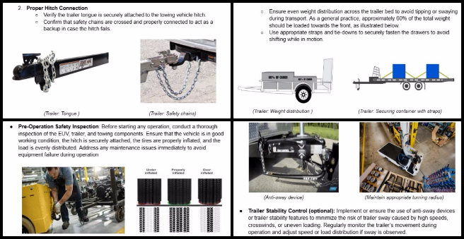 Vermiculture Toilet, Maximizing Eco-potential, One Community Weekly Progress Update #611, Safety Guidelines for Operating Electric Utility Vehicles, EUV guidelines, Utility Trailer guidelines, operational challenges, safe practices, load distribution, stability controls, safety concerns, vehicle safety guidelines, utility vehicle safety