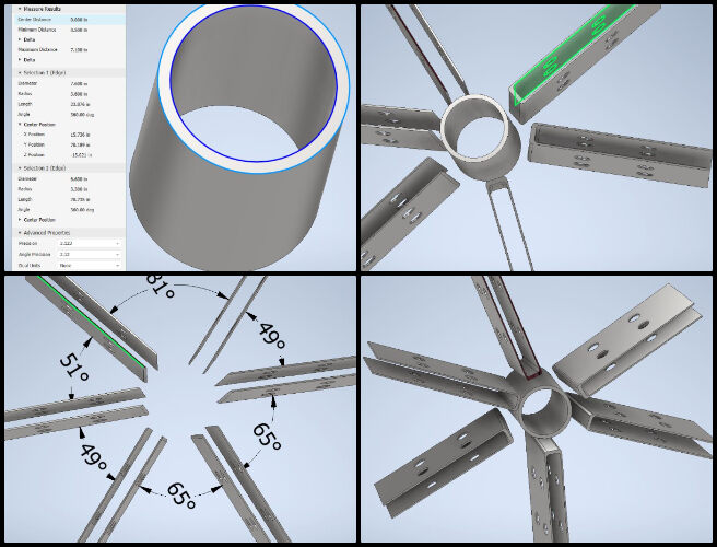 Duplicable City Center, Maximizing Sustainable Human Potential, One Community Weekly Progress Update #612, 6-3 hub connector, middle ring design, row 6-2 hub connector, side struts, GD&T standards, side strut alignment, hub connector design, row 6-3 hub connector, middle ring alignment, structural design progress