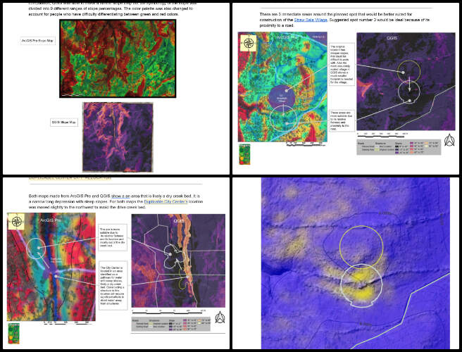 Permaculture, Creating a More Luxuriant Life With Sustainability, One Community Weekly Progress Update #613, GIS data analysis, One Community Permaculture Design, QGIS vs ArcGIS Pro comparison, GIS side-by-side graphics, slope map visualization, GIS technician updates, permaculture design mapping, QGIS slope map creation, ArcGIS Pro results comparison, GIS project documentation.