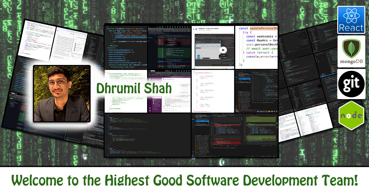 Dhrumil Shah, One Community Volunteer, Software Engineer, Software Developer, Highest Good collaboration, people making a difference, One Community Global, helping create global change, difference makers