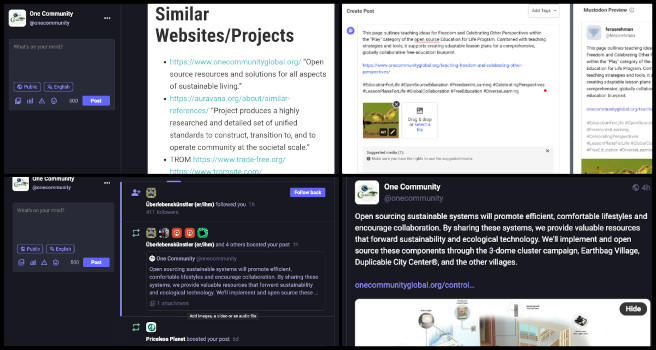 Highest Good Society, Sustainability as a Foundation for Luxury Community Living, One Community Weekly Progress Update #614, Mastodon account, Mastodon strategy, One Community updates, Buffer scheduling, post reach optimization, hashtag strategy, post structuring, content planning, audience engagement, luxury community sustainability