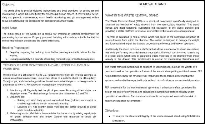 Vermiculture Toilet, Maximizing Sustainable Human Potential, One Community Weekly Progress Update #612, technical report formatting, readability improvement, reducing technical jargon, grammar check, adding images, step-by-step instructions, report clarity, simplifying content, general audience accessibility, process explanation