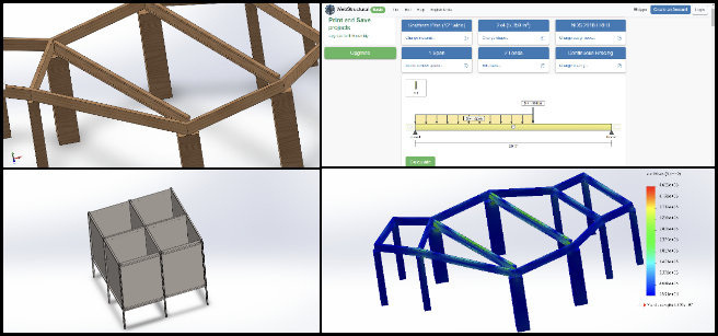 Vermiculture Toilet, Creating a More Luxuriant Life With Sustainability, One Community Weekly Progress Update #613, analyzing I-section beams for roof structure, four-dome cluster project analysis, roof deflection analysis for beams, improving structural safety with FEA, vermiculture toilet design project, structural improvements for vermiculture toilet, waste-dumping mechanism FEA, optimizing waste-dumping mechanism performance, structural analysis for project requirements, finite element analysis for structural optimization.