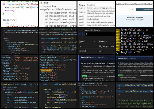 Highest Good Network, Maximizing Eco-potential, One Community Weekly Progress , Badge testing resources, MongoDB guidance and bug regeneration, HGN Phase I Bugs and Needed Functionalities, Add Intangible Time Entry feature fixes, Tracking Management permission updates, Cloudflare migration for highestgood.com, gzip API response compression, state synchronization for team management, dark mode pie chart fixes, maximizing eco-potential.