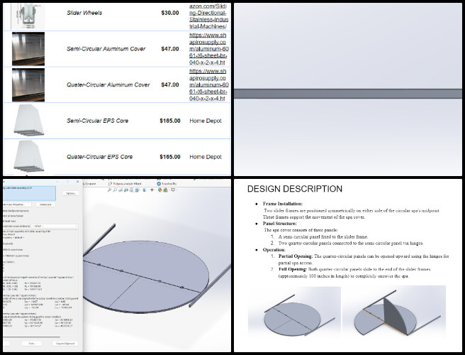 Duplicable City Center, Maximizing Sustainable Human Potential, One Community Weekly Progress Update #612, spa cover design, weight reduction, static analysis, thermal analysis, cost analysis, market research, spa cover products, design modification, project report, product comparison