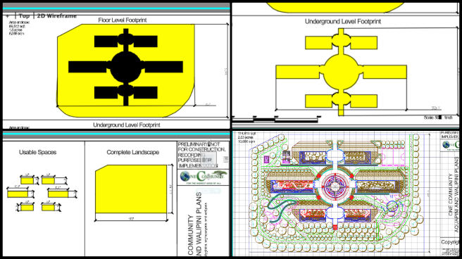 Aquapini and Walipini, Maximizing Sustainable Human Potential, One Community Weekly Progress Update #612, Aquapini footprint drawings, Walipini scale bar integration, planting and harvesting plans, AutoCAD master file, database integration, Walipini legend updates, sustainable greenhouse layouts, footprint drawing refinement, OneCommunity AutoCAD, planting design database.