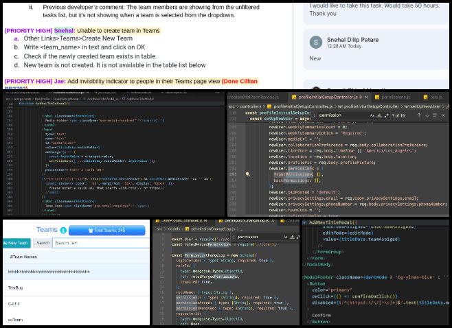 Highest Good Network Software, Maximizing Eco-potential, One Community Weekly Progress Update #611, back-end code analysis, front-end logic troubleshooting, permission change modal update, LinkedIn API testing, social media auto-poster review, Facebook functionality exploration, bug fixing for team features, URL validation enhancements, warning modal styling, user warning tracker.