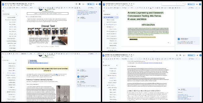 Highest Good Lifestyle, Sustainability as a Foundation for Luxury Community Living, One Community Weekly Progress Update #614, Aircrete Engineering document, compression testing, mix ratios, R-value analysis, document review process, web version consistency, content accuracy, document cross-check, final document updates, content alignment across formats