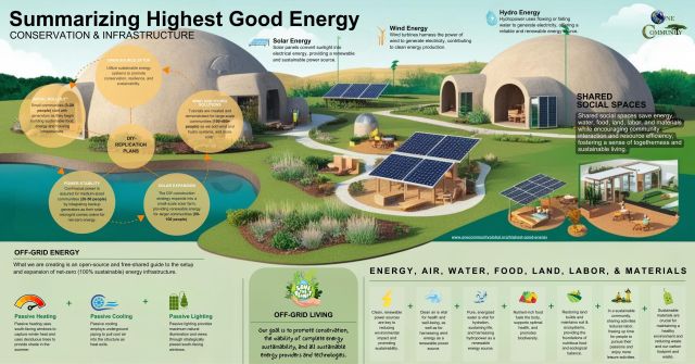 Summarizing Highest Good Energy, solar energy, wind energy, hydro energy, off-grid energy