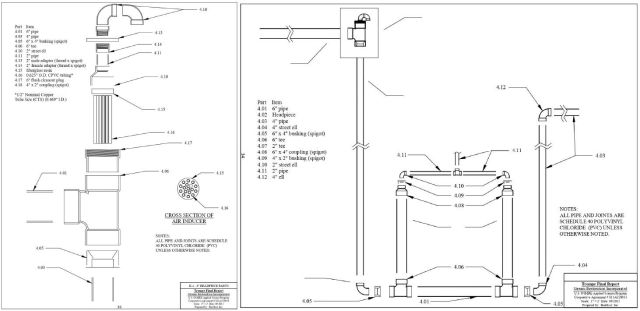  "4” Trompe Layout, pipe, tee, street ell, headpiece