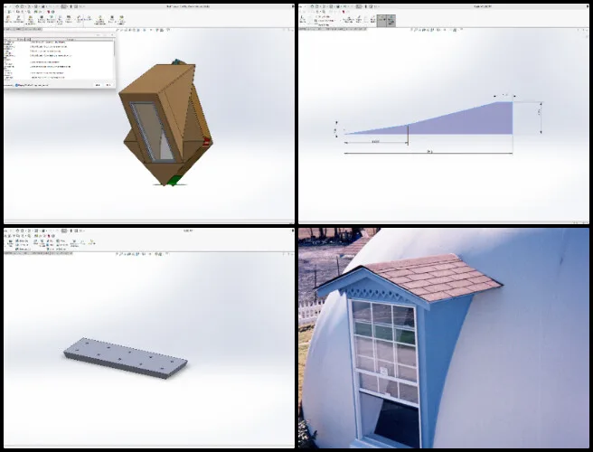 Duplicable City Center, Developing Widespread and Lasting Sustainable Change, One Community Weekly Progress Update #617, DIY dormer window design, second-floor dormer windows, Duplicable City Center project, dormer window industry standards, dormer window finite element analysis, second-floor dormer design iterations, dormer window construction principles, first-floor dormer design review, dormer window project improvements, dormer window engineering analysis.