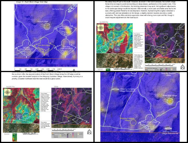 Permaculture, Developing Widespread and Lasting Sustainable Change, One Community Weekly Progress Update #617, GIS data analysis, One Community Permaculture Design, QGIS vs ArcGIS Pro comparison, side-by-side GIS graphics, Shipping Container Village relocation map, master plan symbology adjustments, GIS Google document updates, QGIS and ArcGIS Pro results, Permaculture Design mapping, GIS technician workflow.