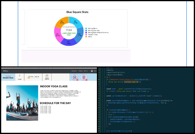 Highest Good Network Software, Creating a Stable Biosphere, One Community Weekly Progress Update #616, remote repository documentation, weekly report debugging, project transition preparation, Figma design development, GitHub Phase 3 deliverables, HGN Questionnaire Dashboard design, Gmail API integration, Total Org Summary page PR review, Volunteer Trends chart backend fixes, mobile responsiveness improvements