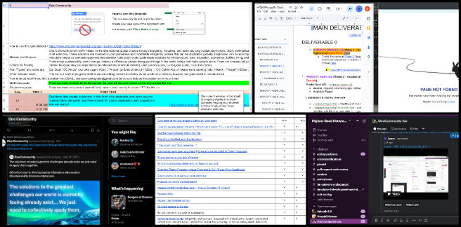 Highest Good Society, Creating a Stable Biosphere, One Community Weekly Progress Update #616, Marketing strategy development, Twitter engagement, reposting high-engagement content, strategy management spreadsheet, HGN software pull requests, social media scheduler design, blog feedback, admin team contributions, content performance testing, HGN bug document updates