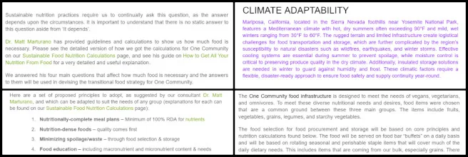 Highest Good Food, Widespread and Lasting Sustainable Change, One Community Weekly Progress Update #617, Worked on the Menu Supply Chain and Storage Plan, Made changes from Jae’s review, Added waste and inventory sections. Reviewed Ryutaro’s blog, Improved the Menu Supply Chain and Cost Analysis.