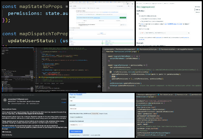 Highest Good Network Software, Sustainable change for the Whole Planet, One Community Weekly Progress Update 618, Role-based access control, frontend development, permissions management, codebase review, UI/UX design, modal implementation, software engineering, task branching, version control, Facebook Developer Portal, bug troubleshooting.