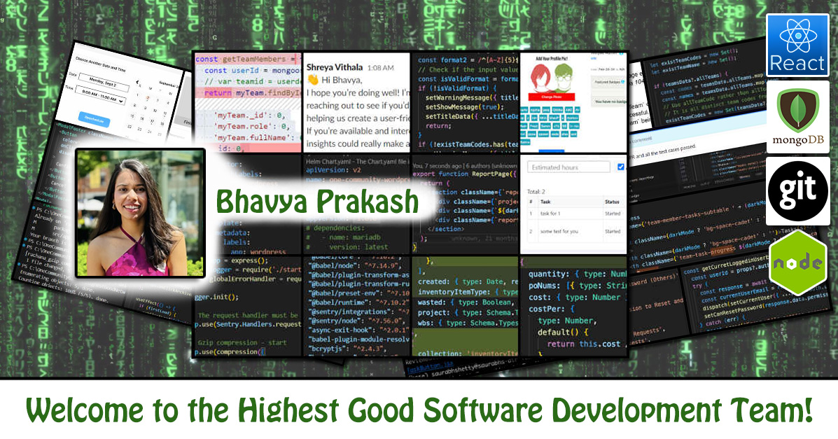 Bhavya Prakash, One Community Volunteer, Highest Good collaboration, people making a difference, One Community Global, helping create global change, difference makers