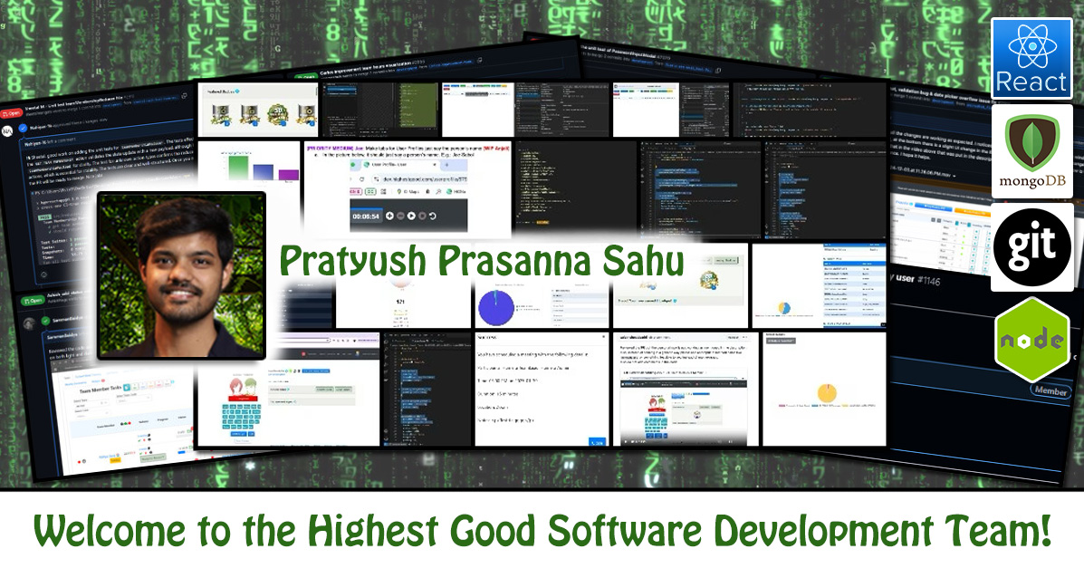 Pratyush Prasanna Sahu, One Community Volunteer, Highest Good collaboration, people making a difference, One Community Global, helping create global change, difference makers