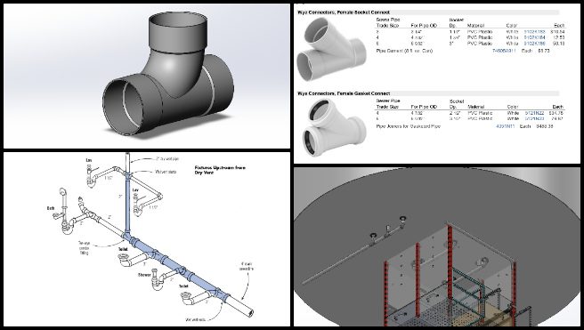 Vermiculture Toilet, Supporting the Abundance of Earth, One Community Weekly Progress Update #626, SolidWorks model, flush toilets plumbing, vermiculture assembly, urinal components, plumbing models, plumbing rework, SolidWorks update, main plumbing line, parts search, plumbing design adjustments