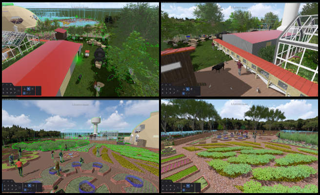 Jason, Duplicable City Center, Ecological Global Transformation, One Community Weekly Progress Update #627, exterior render videos, SketchUp file usability, Lumion file merge, outdoor component completion, project timeline alignment, 3D model rendering, architectural visualization, project file organization, outdoor design elements, SketchUp to Lumion workflow