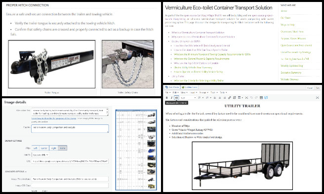 Vermiculture Toilet, Ecological Global Transformation, One Community Weekly Progress Update #627, Blog 626 update, Vermiculture Eco-toilet, Container Transport Solution, webpage editing, formatting images, heading changes, linking sections, SEO terms, image alt attributes, PR testing.