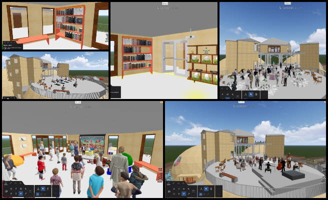 Maaz, Duplicable City Center, Ecological Global Transformation, One Community Weekly Progress Update #627, activity scenes, duplicable city centre, SketchUp model, render scenes, 3D models, birthday scene, scene feedback, 3D model search, balloon replacements, scene development