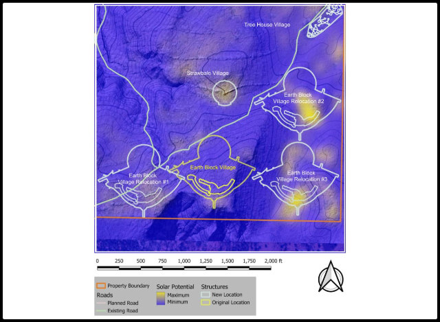 solar potential analysis, QGIS solar mapping, flat terrain for solar exposure, terrain suitability for solar energy, western relocation site, solar potential comparison, scenic views versus solar potential, solar energy optimization in GIS, eastern terrain for solar exposure, balancing views and solar efficiency in site planning.