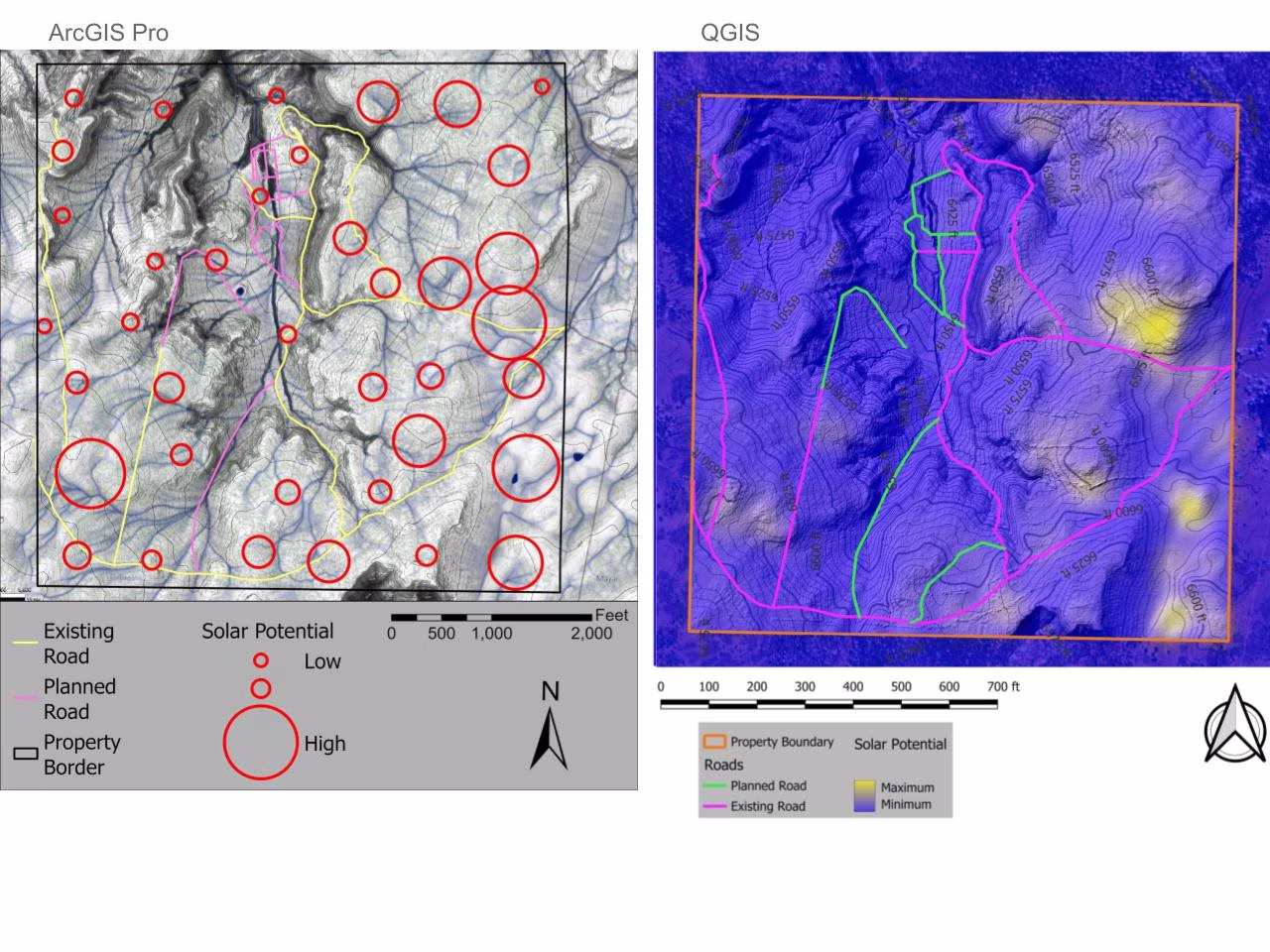 GIS solar suitability analysis, optimal solar panel placement, south-facing slope selection, minimal shading solar sites, ArcGIS Pro cluster symbology, QGIS solar heat map, solar potential visualization, flat terrain solar mapping, high solar yield locations, GIS-based renewable energy planning