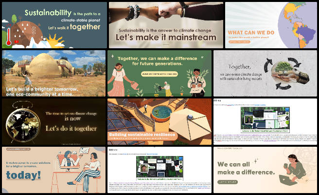 graphic design team, social media images, an open source paradigm for ecological living, one community weekly progress update #630, social media content creation, image sourcing for social media, design software visuals, social media image design, volunteer bio design, web page content update, visual consistency in branding, font readability in graphics, platform-ready social media assets, tracking design revisions