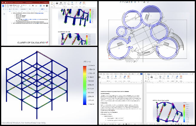 Vermiculture Toilet, An Open Source Paradigm for Ecological Living, One Community Weekly Progress Update #630, four-dome cluster roof design, finite element analysis report, structural simulation visuals, window beam analysis, vermiculture toilet design support, waste dumping mechanism report, eco dome structural analysis, sustainable architecture components, green building design simulation, structural fastener integration