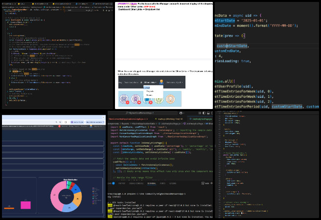Highest Good Network Software, Community-based DIY Eco-construction, One Community Weekly Progress Update #632, Timelog bug fix, dashboard task time calculation, Most Expensive Open Issues chart, HGN Phase II tracking system, Work Distribution Bar Chart updates, dark mode UI improvements, Help Request Feedback modal, user name autocomplete search, Job Posting Page Analytics graphs, hits-to-application conversion rates.
