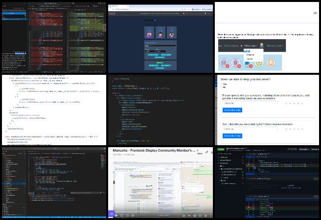 Highest Good Network Software, Upgrading Our Future, One Community Weekly Progress Update #631, MongoDB dashboard integration, frontend bug fixing, React bar chart visualization, dark mode UI updates, CSS Module conversion, pull request review process, BlueSky data scraping, project deletion bug fix, Help Request Feedback modal, HGN Questionnaire Dashboard.