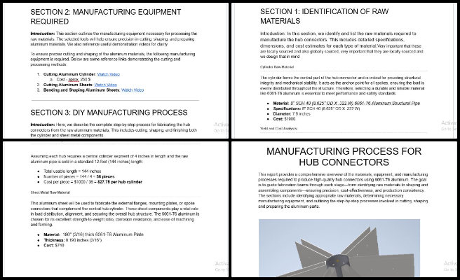 Manjiri, Duplicable City Center An Open Source Paradigm for Ecological Living, One Community Weekly Progress Update #630, CAD design for hub connectors, City Center Hub design, manufacturing process documentation, hub connector CAD modeling, City Center engineering project, design accuracy and completeness, compliance in manufacturing documentation, refining CAD models, connector fabrication process, architectural hub connector design