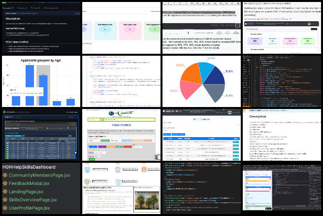 Reactonauts, Highest Good Network, An Open Source Paradigm for Ecological Living, One Community Weekly Progress Update 630, dark mode bug fix, frontend and backend data visualization, bar chart with filters, Figma graphs and pie charts, issue tracking dashboard, Facebook integration in web app, multi-select dropdown functionality, project member management UI, merge conflict resolution in frontend, an open source paradigm for ecological living