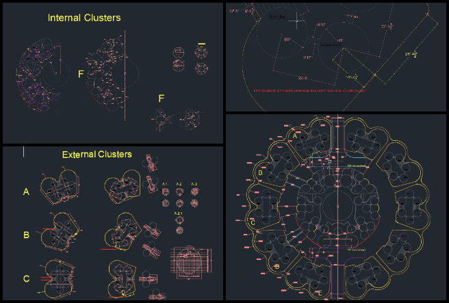 Highest Good Energy, Upgrading Our Future, One Community Weekly Progress Update #631, Earthbag Village AutoCAD revision, village layout symmetry correction, cluster boundary adjustment, dome structure alignment, road boundary correction, sustainable village planning, eco-village AutoCAD update, dimension annotation improvement, green architecture layout, dome cluster design consistency