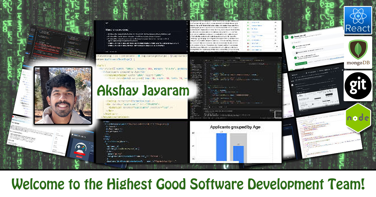 Akshay Jayaram, One Community Volunteer, Highest Good collaboration, people making a difference, One Community Global, helping create global change, difference makers