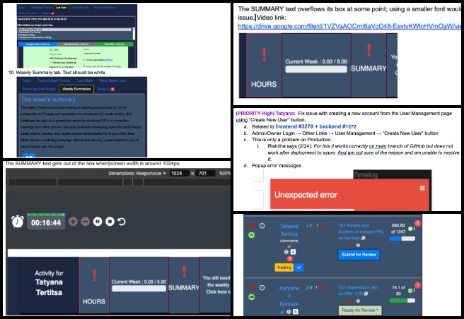 HGN PR Testing, Global-Sustainability Systems Management, One Community Weekly Progress Update #633, Core Team task testing, HGN pull request validation, UI bug tracking, project assignment via user profile, icon updates in project management tools, unresolved UI formatting issues, dark mode sync problems, responsive design testing, user account creation issues, weekly summary documentation rules.