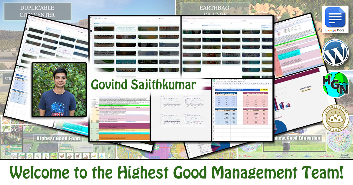 Govind Sajithkumar, One Community Volunteer, Highest Good collaboration, people making a difference, One Community Global, helping create global change, difference makers