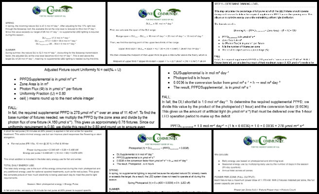 Highest Good Food, A Model for New-world Eco-philanthropy, One Community Weekly Progress Update #636, lighting energy calculations, Solawrap roof design, Walipini 1 greenhouse, seasonal DLI data, natural light optimization, sustainable greenhouse lighting, plant growth energy needs, energy-efficient greenhouse design, accurate solar energy estimates, eco-conscious agricultural planning 