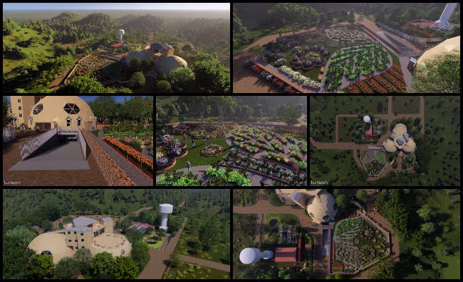 Jiachen, Duplicable City Center, Global-Sustainability Systems Management, One Community Weekly Progress Update #633, base model adjustments, geomap road network integration, terrain texture updates, optimized 3D map performance, terrain accuracy enhancements, system performance optimization, reduced file size 3D models, map discrepancy corrections, updated terrain renders, road system visualization