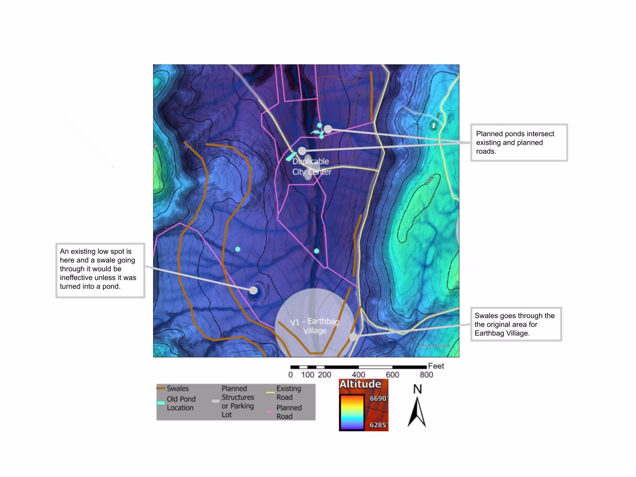 water harvesting design, swale placement accuracy, permaculture water management, contour mapping for swales, altitude and water flow correlation, optimal swale locations, landscape contour swales, sustainable water capture, property water flow analysis, permaculture design strategy