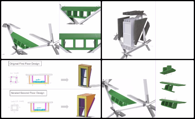 Duplicable City Center, Selfish Philanthropy by Giving People What They Want, One Community Weekly Progress Update #639, Andrew Chen, Industrial Designer, Duplicable City Center, Dormer second-floor window, 3D model, draft assembly instructions, material drawings, slide layout, screw placements, open-source innovation, selfish philanthropy
